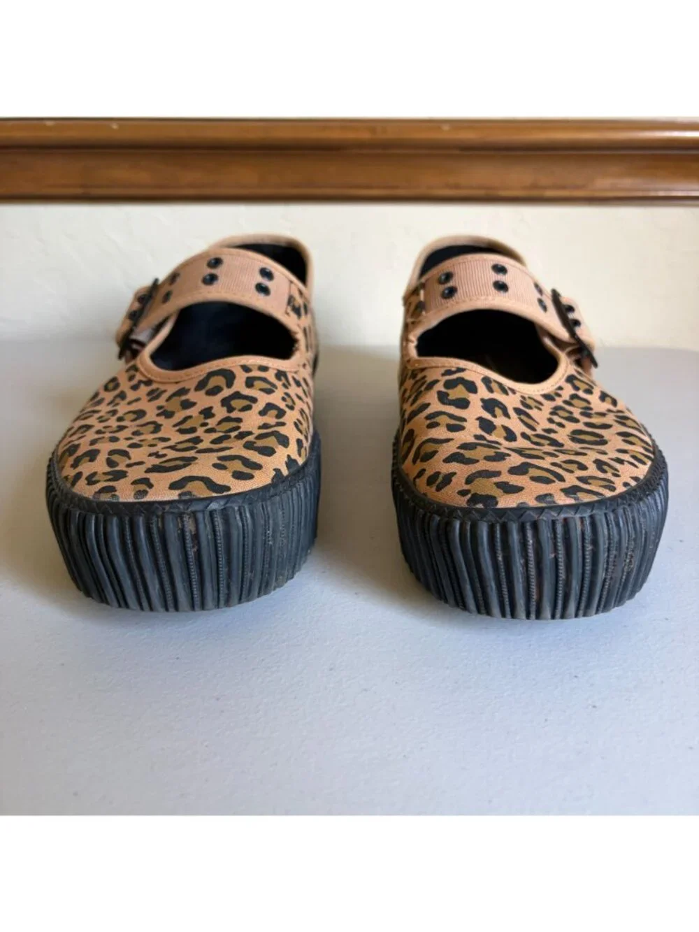 VANS Leopard Print Creeper Mary Janes Men's US 13 Platforms Rare Grunge